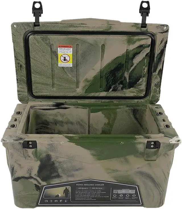 Alt view image 3 of 14 - Xspec 60 Quart Roto Molded High Performance Ice Chest Outdoor Cooler, Camouflage