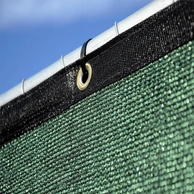 Alt view image 4 of 6 - 6' x 50' Fence Windscreen Privacy Screen Shade Cover Fabric Mesh Tarp, Green
