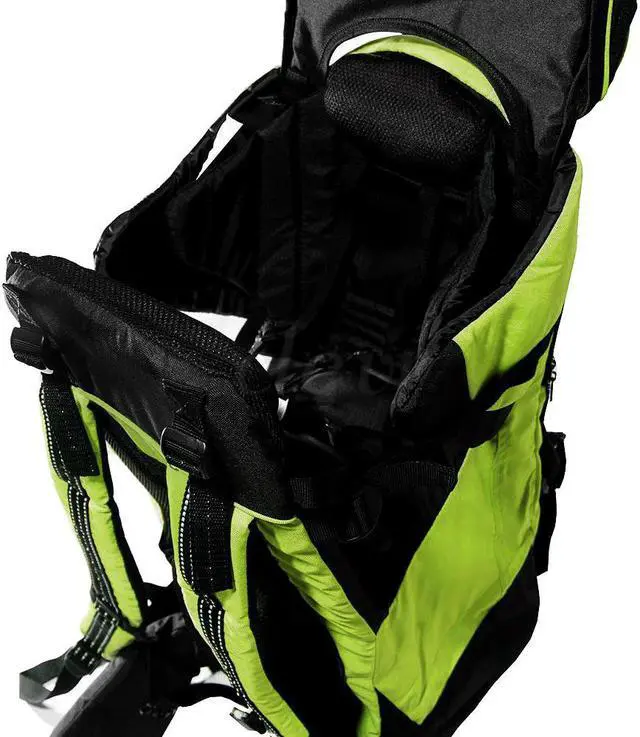 Alt view image 5 of 7 - ClevrPlus Deluxe Outdoor Child Backpack Baby Carrier Light Outdoor Hiking, Green