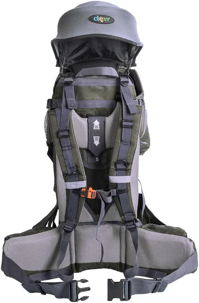 Alt view image 5 of 7 - ClevrPlus Baby Hiking Child Carrier Backpack Camping with Detachable Bag, Olive