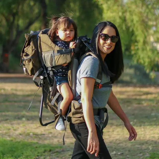 Alt view image 3 of 7 - ClevrPlus Baby Hiking Child Carrier Backpack Camping with Detachable Bag, Olive