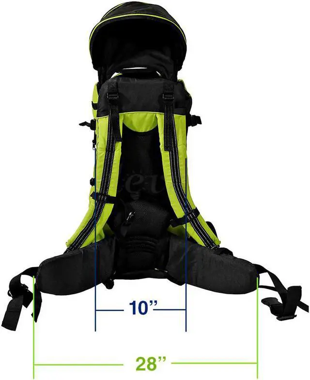 Alt view image 7 of 7 - ClevrPlus Deluxe Outdoor Child Backpack Baby Carrier Light Outdoor Hiking, Green