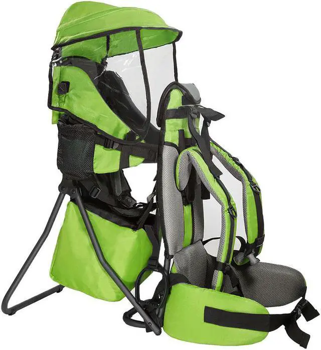 Alt view image 2 of 7 - ClevrPlus CC Hiking Child Carrier Baby Backpack Camping for Toddler Kid, Green