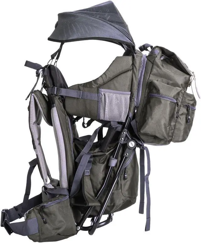 Alt view image 4 of 7 - ClevrPlus Baby Hiking Child Carrier Backpack Camping with Detachable Bag, Olive