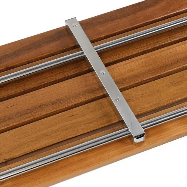 Alt view image 6 of 7 - 36" ADA Compliant Shower Seat Teak Wood Folding Bench Wall Mounted Coated Modern
