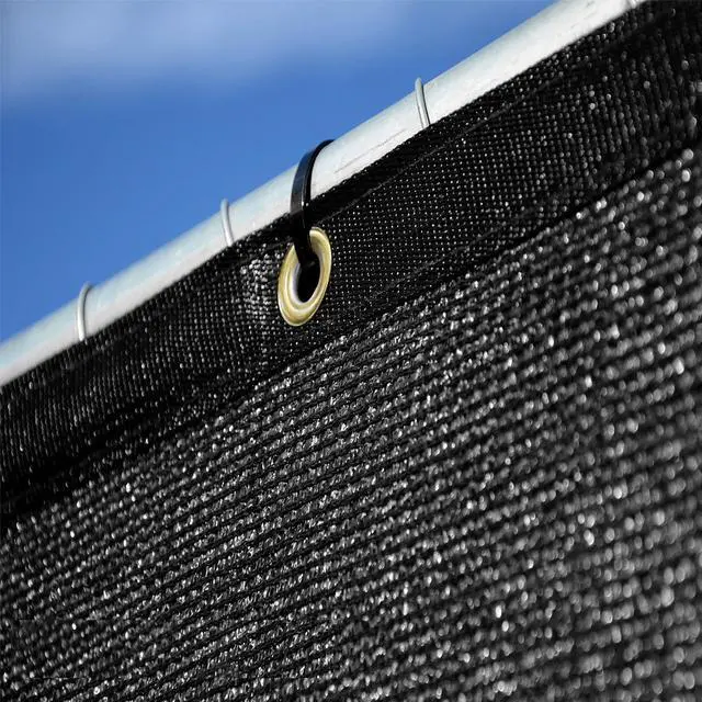 Alt view image 4 of 7 - 6' x 50' Black Fence Privacy Screen, Backyard Fabric Mesh Tarp Garden Windscreen