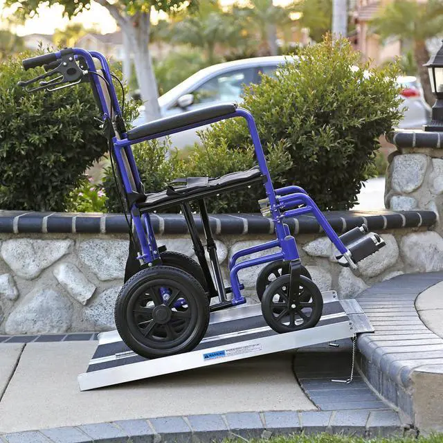 Alt view image 3 of 7 - AllCure 3' (36" x 31") Extra Wide Aluminum Foldable Wheelchair Loading Ramp