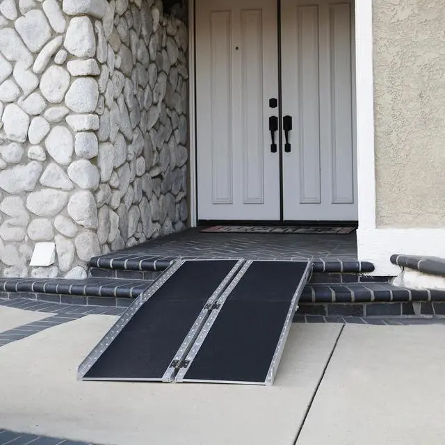 Alt view image 3 of 7 - AllCure 6' (72" x 31") Non-Skid Aluminum Foldable Wheelchair Loading Ramp