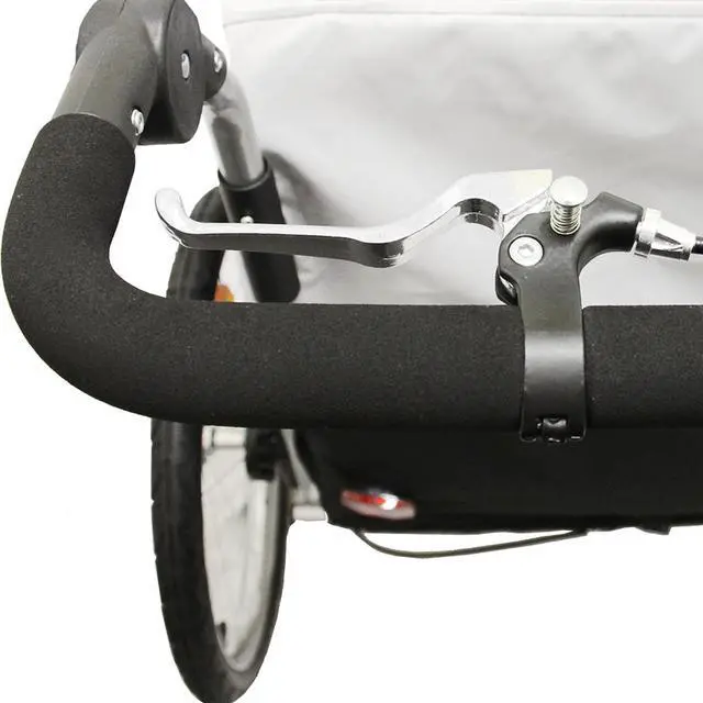 Alt view image 6 of 7 - ClevrPlus Deluxe 3-in-1 Double Seat Bike Trailer Stroller Jogger for Kids, Green