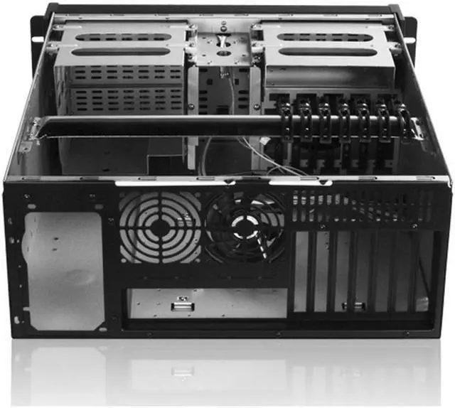 Alt view image 4 of 8 - iStarUSA D-400SEA-SL-T7SA 4U Compact Stylish Rackmount Chassis with silver SEA Bezel and with rugged 5.25" to 3.5" SATA SAS 6 Gbps HDD Hot-swap Rack