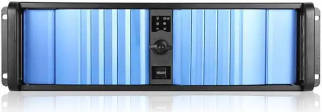 Main image of iStarUSA D-300SEA-BL-T7SA 3U Compact Stylish Rackmount Chassis with Blue SEA Bezel and Rugged 5.25" to 3.5" SATA SAS 6 Gbps HDD Hot-swap Rack