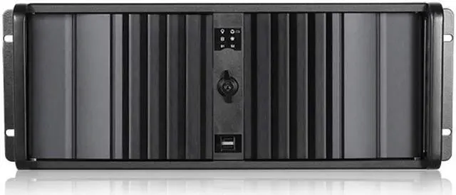 Main image of iStarUSA D-400SEA-BK-RAIL24 4U Compact Stylish Rackmount Chassis with Black SEA Bezel and 20" Sliding Rail Kit