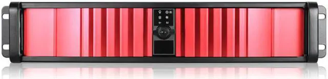 Main image of iStarUSA D-200SEA-RD-RAIL24 2U Compact Stylish Rackmount Chassis with Red SEA Bezel and 20" Sliding Rail Kit
