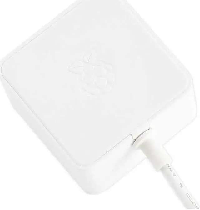 Alt view image 4 of 4 - Raspberry Pi 4 Model B Official PSU, USB-C, 5.1V, 3A, US Plug, White