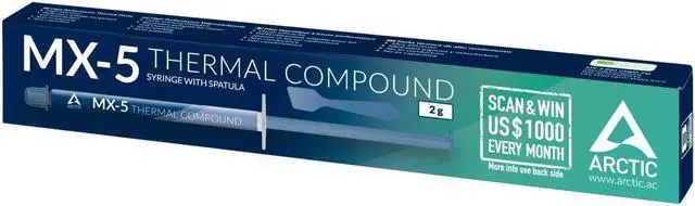 Alt view image 2 of 3 - ARCTIC MX-5 (2 g, incl. Spatula) - Quality Thermal Paste for All CPU Coolers, Extremely high Thermal Conductivity, Low Thermal Resistance, Long Durability, Metal-Free, Non-Conductive, Non-capacitive