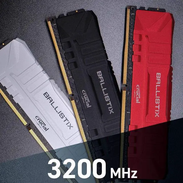 Alt view image 6 of 14 - Crucial Ballistix 8GB DDR4 3200 MHz DRAM Desktop Gaming Memory CL16 BL8G32C16U4B (Black)