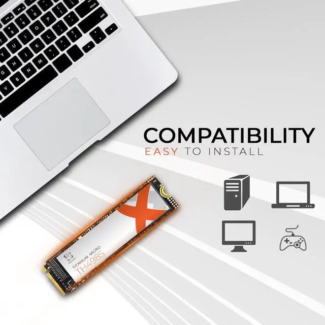 Alt view image 6 of 8 - Titanium Micro TH4985 4TB PCIe NVME 4.0 Gen 4 M.2 2280 Internal SSD