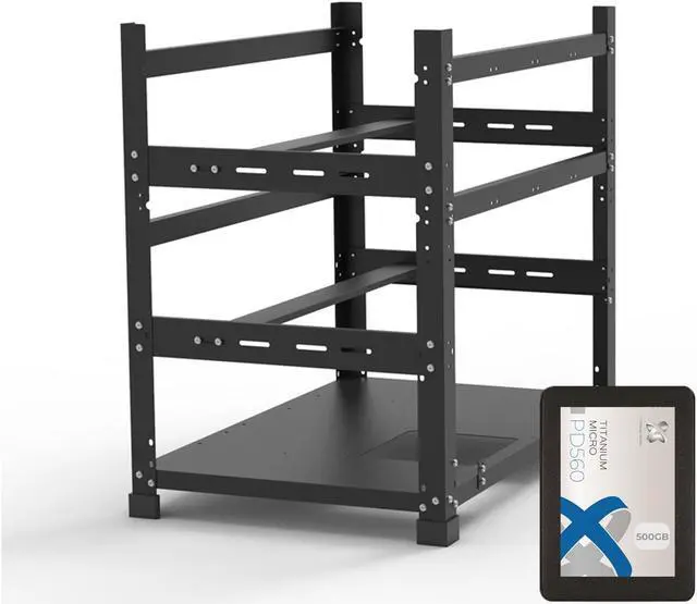Main image of Special Bundle - AAAwave 12GPU Open Frame Mining Rig Frame and Titanium Micro PD560 500GB 2.5" SATA III Internal SSD