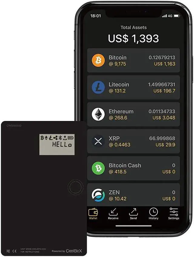 Alt view image 3 of 6 - CoolWallet S Most Secure Bluetooth Hardware Wallet Support BTC, ETH, LTC, USDT, XRP, BCH, all ERC20 tokens and More