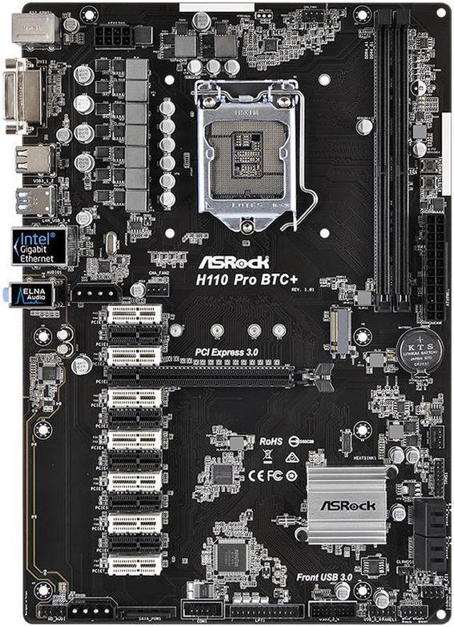 Refurbished: ASRock H110 Pro BTC+ 13GPU Mining Motherboard