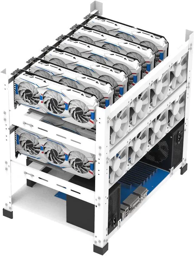 Alt view image 2 of 7 - Special Bundle - AAAwave 12GPU Open Frame Mining Rig Frame (white) and Titanium Micro PD560 500GB 2.5" SATA III Internal SSD