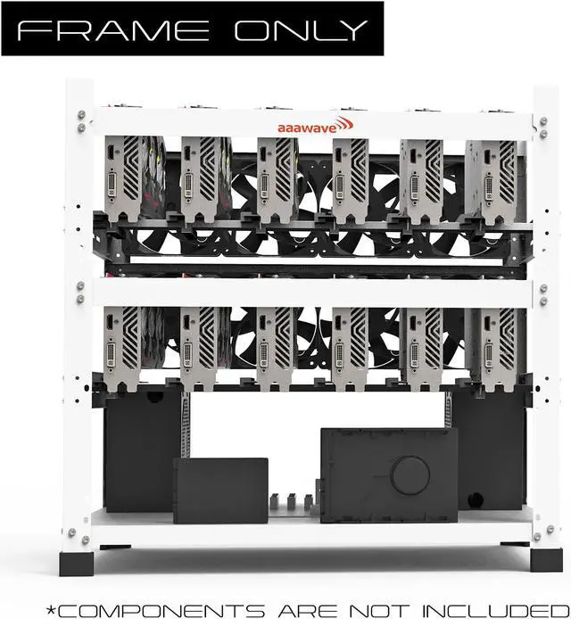 Alt view image 6 of 7 - Special Bundle - AAAwave 12GPU Open Frame Mining Rig Frame (white) and Titanium Micro PD560 500GB 2.5" SATA III Internal SSD