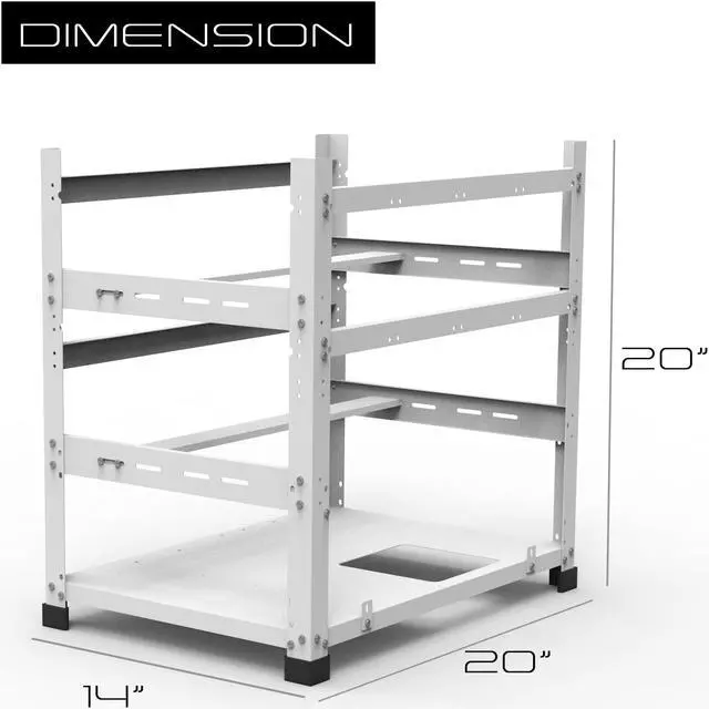 Alt view image 5 of 7 - Special Bundle - AAAwave 12GPU Open Frame Mining Rig Frame (white) and Titanium Micro PD560 500GB 2.5" SATA III Internal SSD