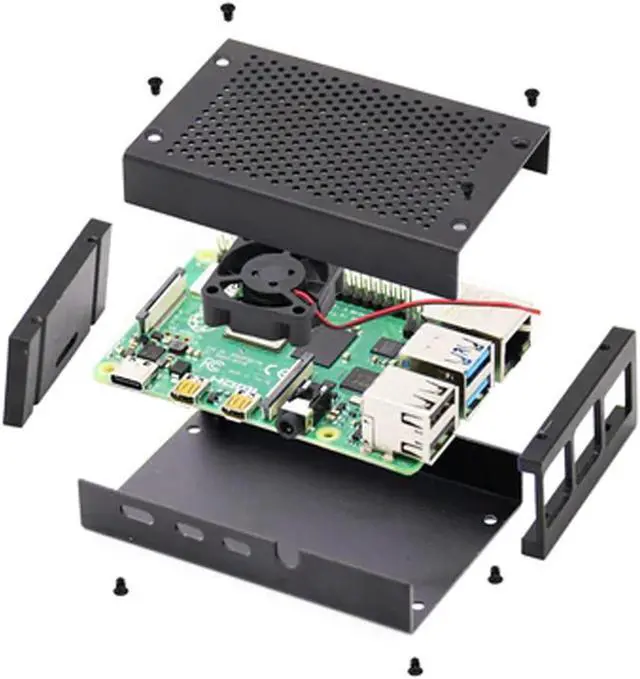 Alt view image 5 of 5 - AAAwave ODS704 Aluminum Metal Box Case With Cooling Fan For Raspberry Pi 4B