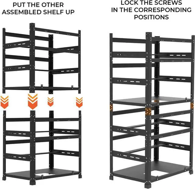 Alt view image 4 of 4 - AAAwave The Sluice V.2 12 GPU Mining Rig Frame and 4 pcs of stacking brackets (Black)