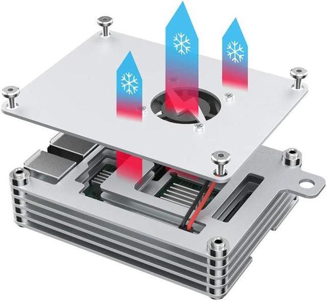 Alt view image 2 of 7 - AAAwave Raspberry Pi Aluminum Alloy Case w/ Laminated Frame and Heat Sink Combo Kit