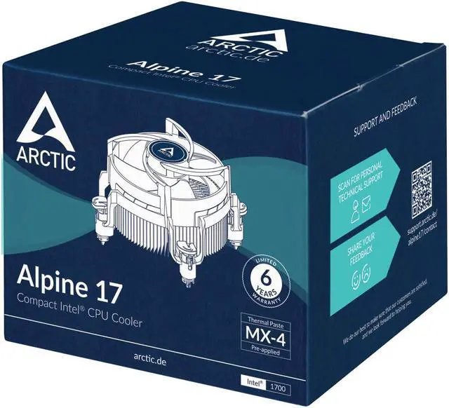 Alt view image 6 of 7 - Arctic ACALP00040A Alpine 17 Compact Intel CPU Cooler