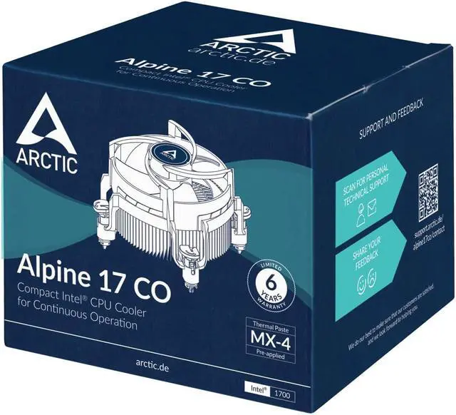 Alt view image 6 of 7 - Arctic ACALP00041A Alpine 17 CO Compact Intel Alder Lake CPU-Cooler for Continuous Operation