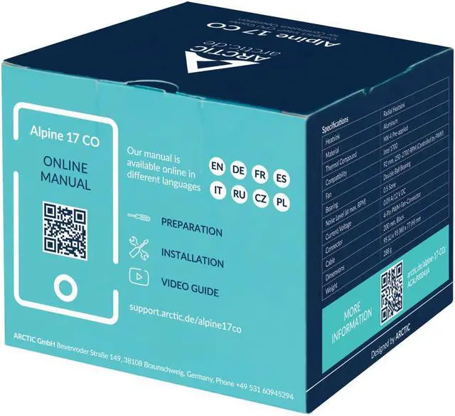Alt view image 7 of 7 - Arctic ACALP00041A Alpine 17 CO Compact Intel Alder Lake CPU-Cooler for Continuous Operation