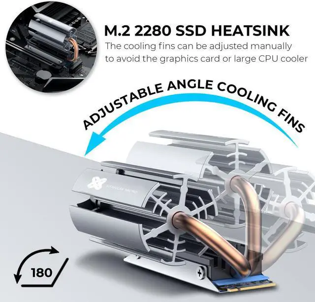Alt view image 5 of 7 - Titanium Micro NITROFLEX M.2 SSD NVMe 2280 SSD Rocket Heatsink Built-in 30mm PWM Cooling Fan for Gaming PC Desktop