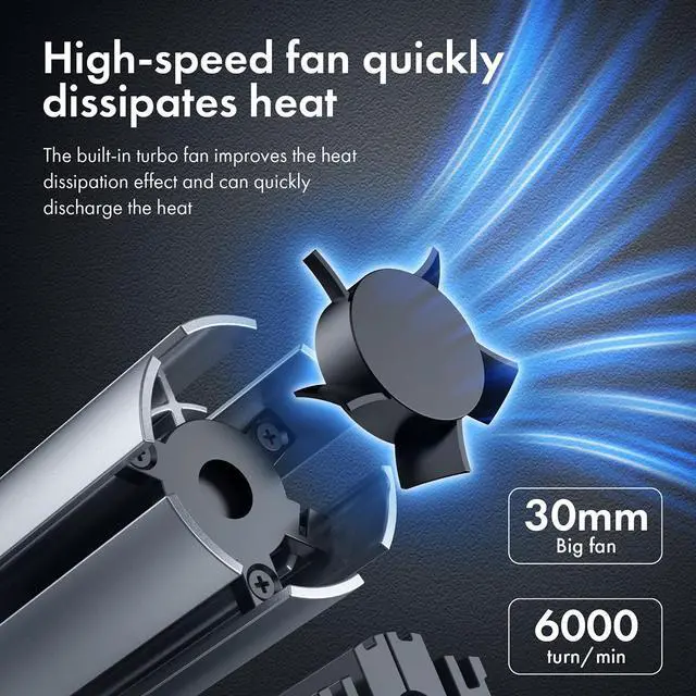 Alt view image 3 of 7 - Titanium Micro NITROFLEX M.2 SSD NVMe 2280 SSD Rocket Heatsink Built-in 30mm PWM Cooling Fan for Gaming PC Desktop