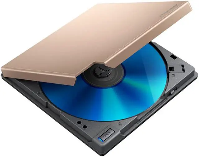 Alt view image 2 of 4 - Pioneer BDR-XD08G USB 3.2 Gen1 (USB Type-C) / 2.0 Slim Portable BD/DVD/CD Writer - Gold W/SW