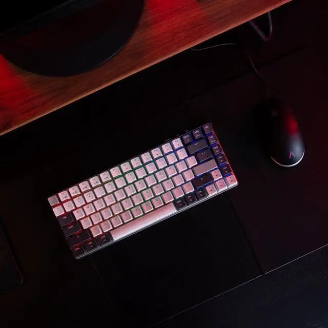 Alt view image 4 of 6 - Azio CRG2G104 Cascade Wireless Backlit Mechanical Keyboard, Gateron Brown Switch, Bronze Base, Beige KC - Galaxy Light