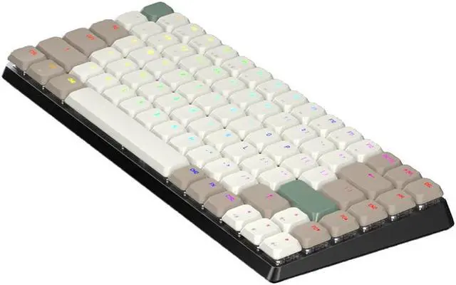 Alt view image 2 of 5 - Azio CSG20301 Cascade Low Profile/Slim Wireless Backlit Mechanical Keyboard, Space Gray Base, Beige KC - Forest Light