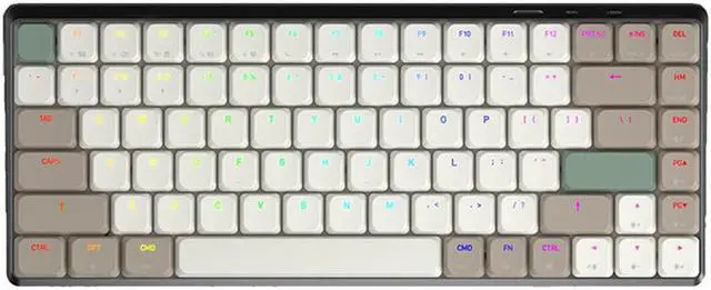 Main image of Azio CSG20301 Cascade Low Profile/Slim Wireless Backlit Mechanical Keyboard, Space Gray Base, Beige KC - Forest Light