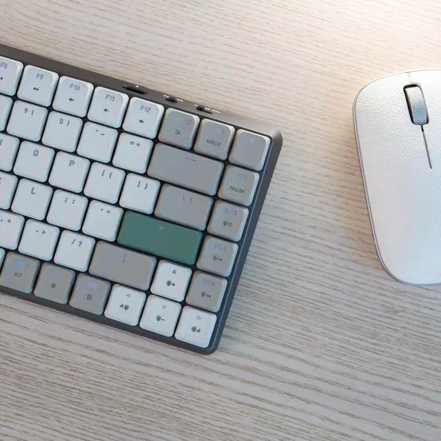 Alt view image 3 of 5 - Azio CSG20301 Cascade Low Profile/Slim Wireless Backlit Mechanical Keyboard, Space Gray Base, Beige KC - Forest Light