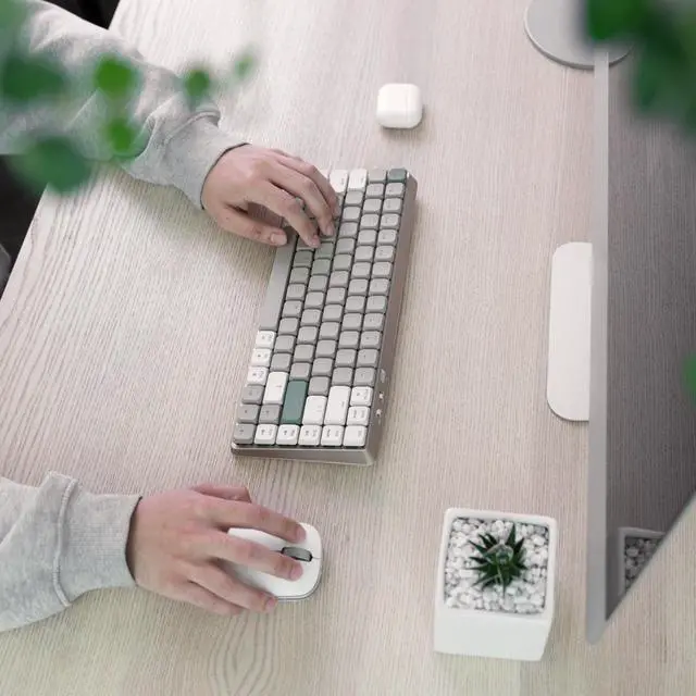 Alt view image 5 of 7 - Azio CSG20404 Cascade Low Profile/Slim Wireless Backlit Mechanical Keyboard, Bronze Base, Milk Tea KC - Forest Dark