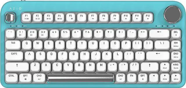 Main image of Azio IK409 IZO Wireless BT5/USB PC & Mac Mechanical Keyboard, Pre-Lubed Red Switches, Mint Daisy