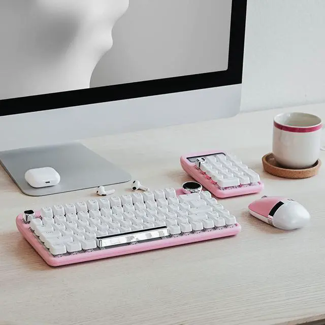 Alt view image 6 of 13 - Azio IM408 IZO BT 5.0 and RF 2.4G Optical Mouse (Pink Blossom)
