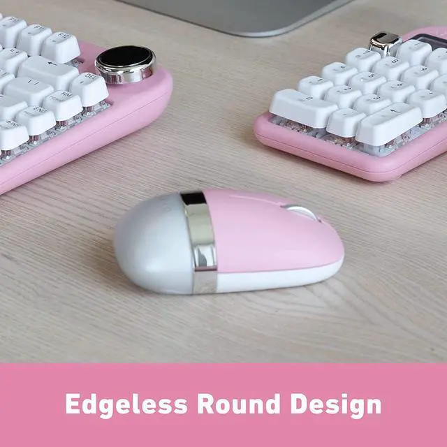 Alt view image 2 of 13 - Azio IM408 IZO BT 5.0 and RF 2.4G Optical Mouse (Pink Blossom)