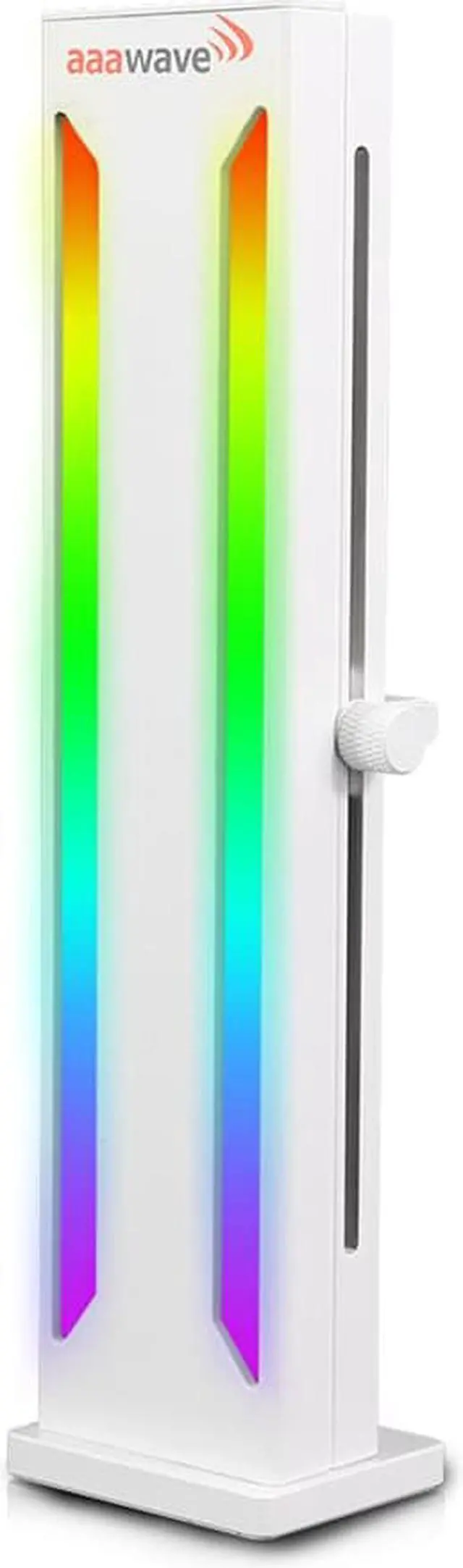 Main image of AAAwave AAAGPUBRKT-RGB-WH A-RGB GPU Support Bracket, 5V 3 PIN Adjustable Height GPU Brace with Magnet base (White)