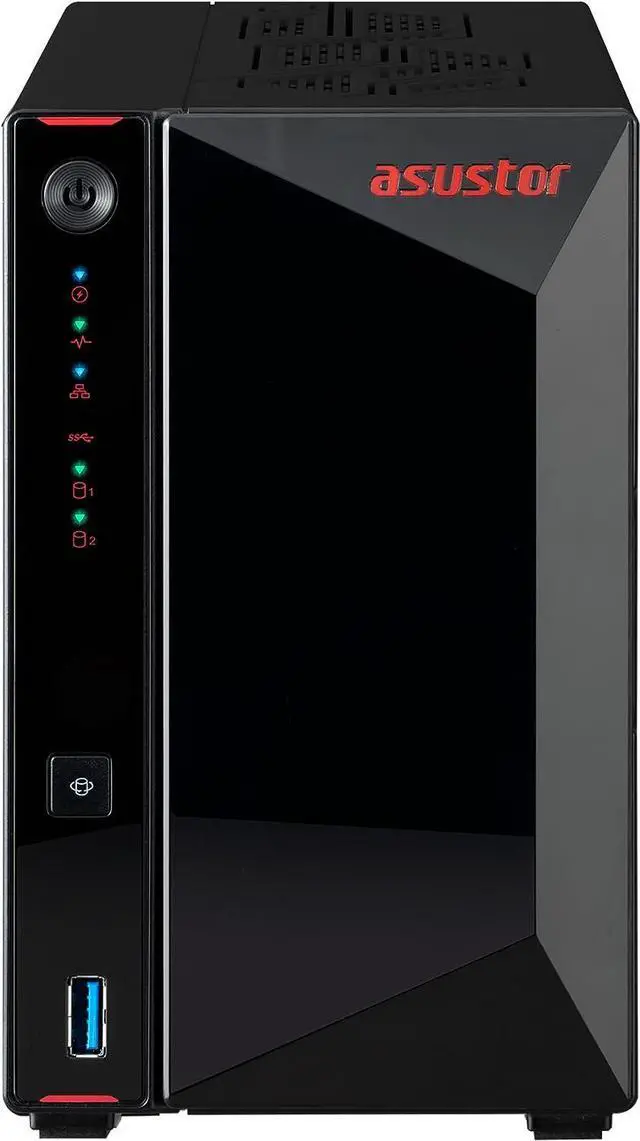 Alt view image 4 of 5 - Asustor Nimbustor 2 Gen2 AS5402T 2 Bay NAS, Quad-Core 2.0GHz CPU, Dual 2.5GbE Ports, 4GB DDR4, Four M.2 SSD Slots (Diskless)