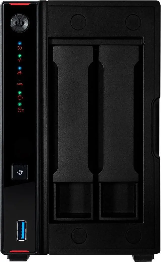 Alt view image 2 of 5 - Asustor Nimbustor 2 Gen2 AS5402T 2 Bay NAS, Quad-Core 2.0GHz CPU, Dual 2.5GbE Ports, 4GB DDR4, Four M.2 SSD Slots (Diskless)