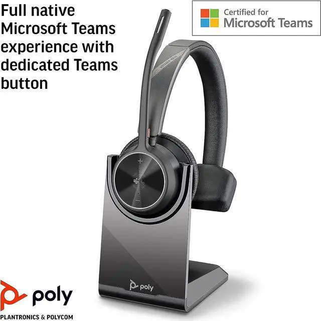 Alt view image 11 of 12 - Poly Voyager 4310 Microsoft Teams Certified Headset +BT700 dongle +Charging Stand (77Y93AA)