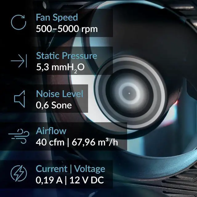 Alt view image 4 of 7 - ARCTIC P8 Max High-Performance 80 mm PWM Fan, 5005000RPM, 4-Pin Dual Ball Bearing, Black ACFAN00286A