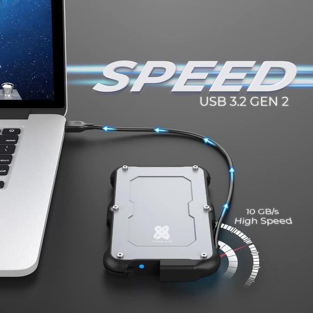 Alt view image 6 of 7 - Titanium Micro 2TB External SSD, Titanium One Up to 500MB/s, Wrap-around USB-C 3.2 Gen 2, Rugged IP66 Water&Drop Resistance, Portable Solid State Drive for Window PC, Mac, PS4, PS5, Xbox